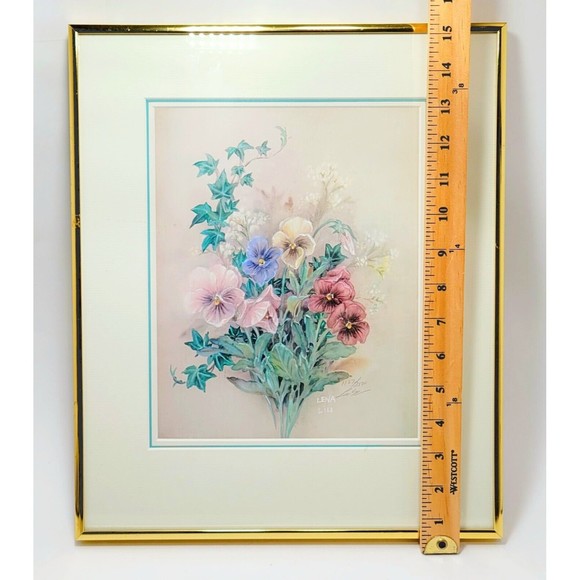 Lena Y. Liu Lithograph Signed Numbered Limited Edition Pansies & Ivy 1127/2500 - Picture 10 of 12